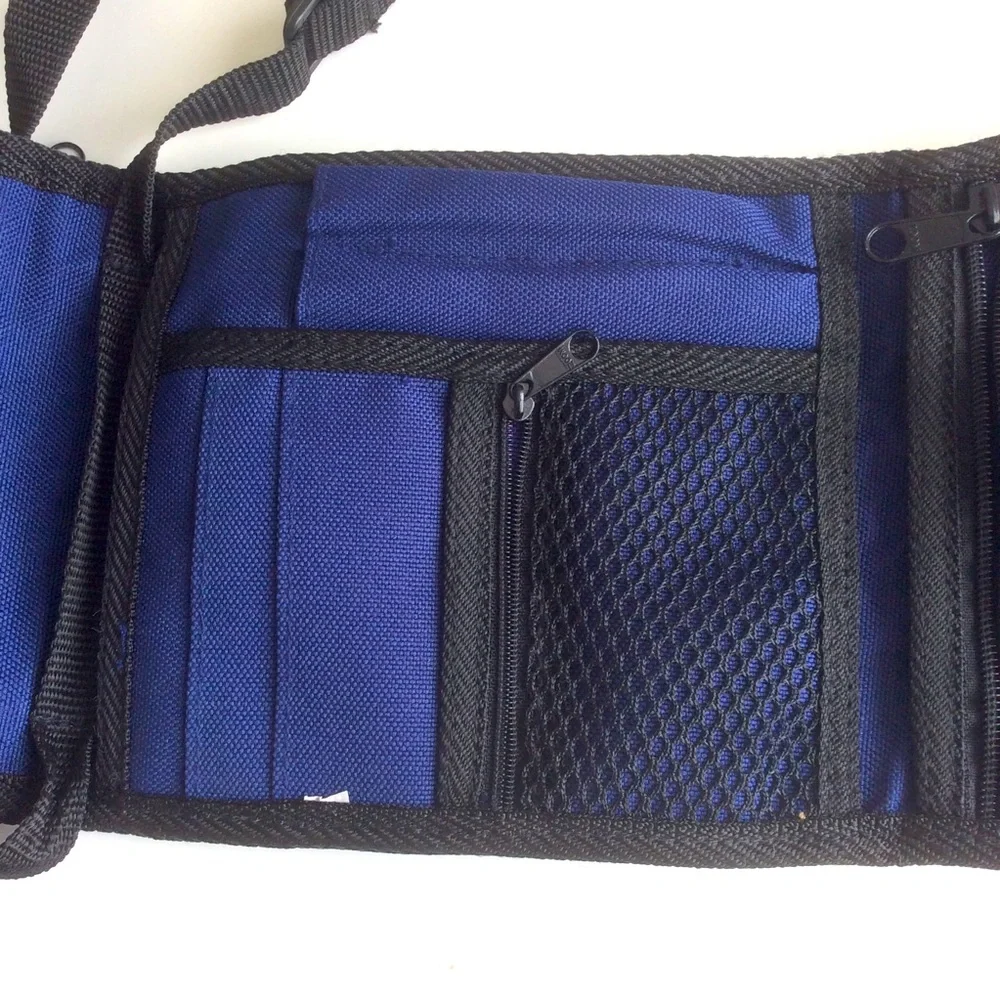 BASS Crossbody Canvas Travel Wallet Passport Large Document Compartment 7”x 6”